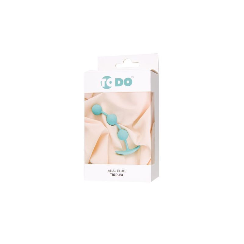 ToDo Triplex Anal Plug in teal packaging, ideal anal plug for beginners, comfortable silicone design.