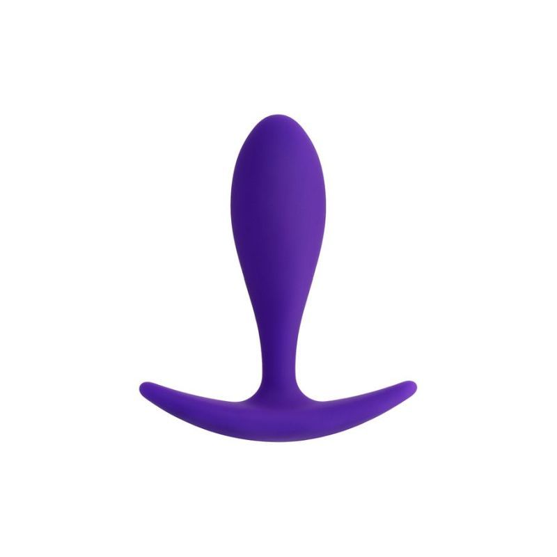 Violet anal plug for beginners, petite silicone anal plug suitable for all experience levels.