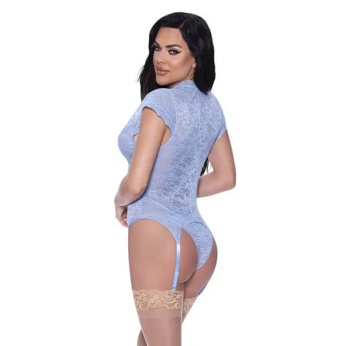 Cap Sleeve Basque and Thong Set Exposed Lingerie Discreet Intimate Essentials.
