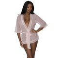 Robe with Lace Trim Blush Exposed Lingerie Discreet Intimate Essentials.