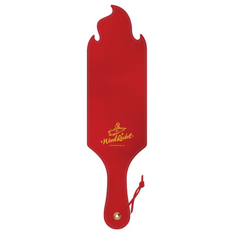 Hot Ass paddle in flaming red with textured surface for fun and exciting spanking experiences.