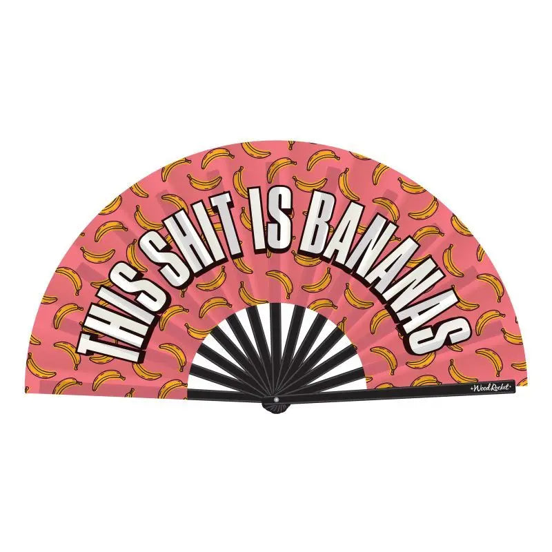 This Shit Is Bananas Folding Fan Wood Rocket Discreet Intimate Essentials.