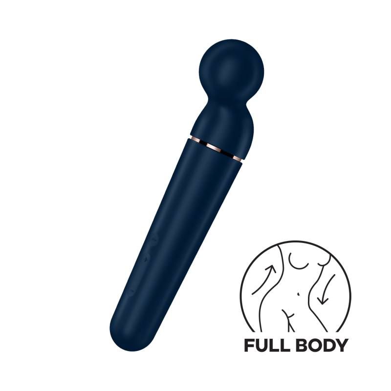 Satisfyer Planet Wand-er vibrator for smooth full-body massages with rounded tip design.