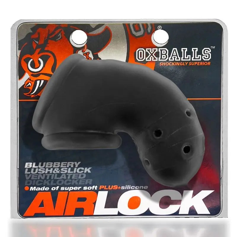 Airlock Air-Lite Vented Chastity Black Ice OxBalls Discreet Intimate Essentials.