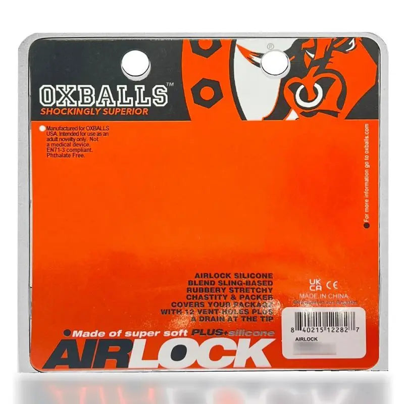 Airlock Air-Lite Vented Chastity Clear Ice OxBalls Discreet Intimate Essentials.