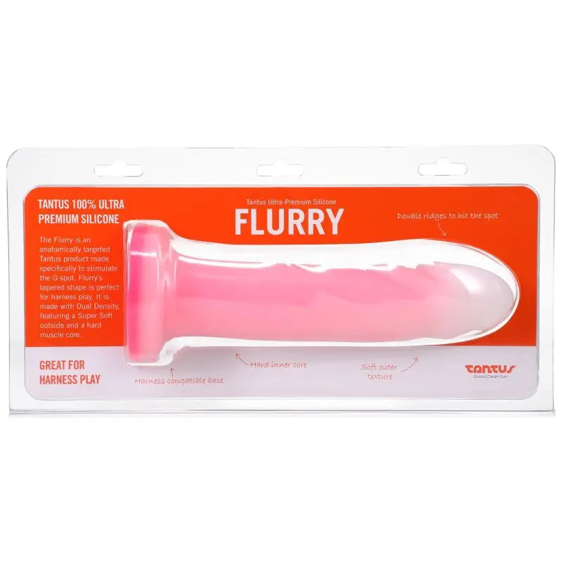 Flurry Dual Density Dildo Rose Quartz Tantus Discreet Intimate Essentials.