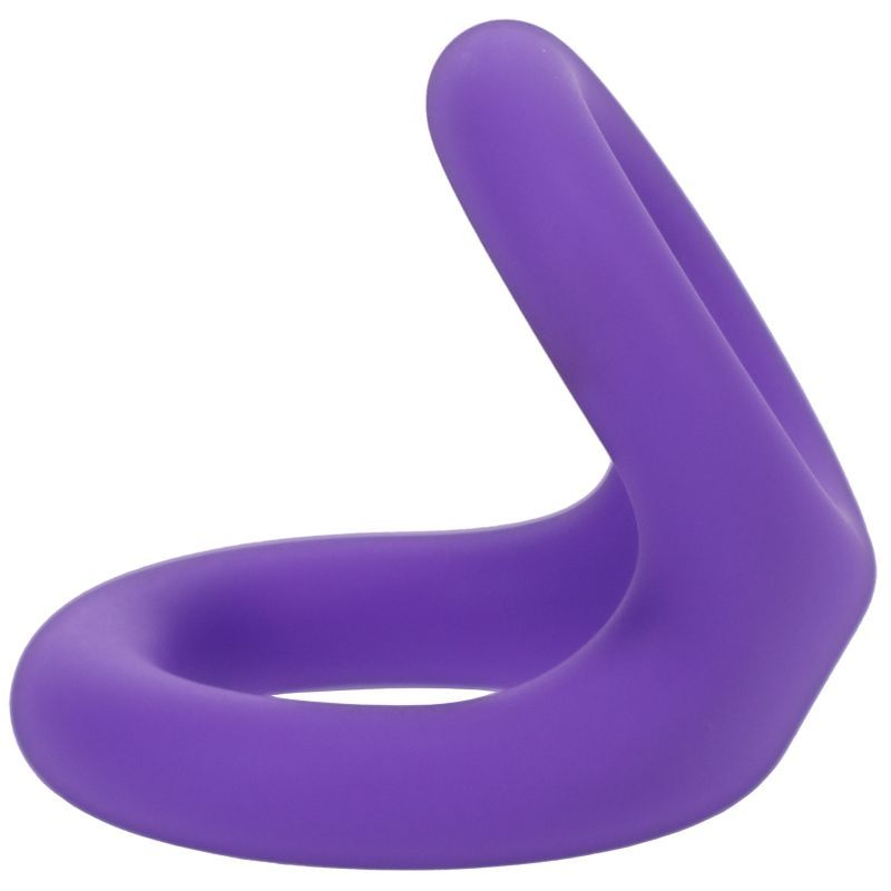 Uplift silicone cock ring in lilac color, made of soft stretchable silicone for comfort and enhanced performance.