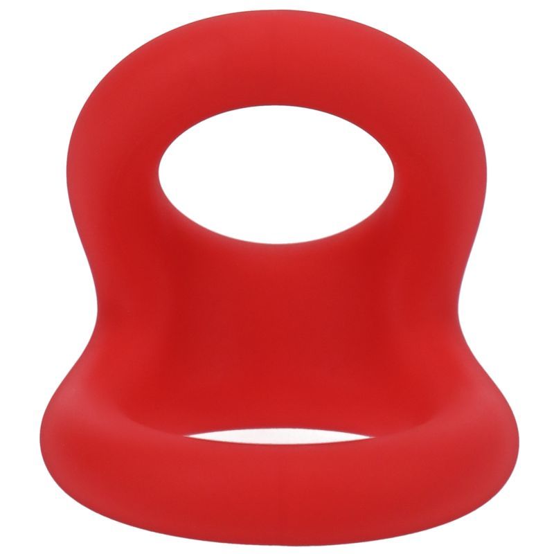 Uplift Silicone Cock Ring Crimson, a stretchable silicone cock ring for enhanced support and larger erections.