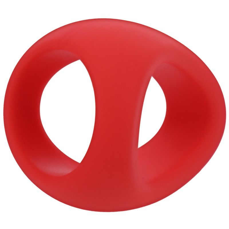Silicone cock ring for enhanced erections in a vibrant crimson color, designed for comfort and improved performance.