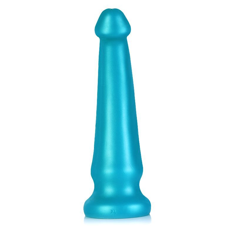 OctoCock Liquid Silicone Dildo Medium in vibrant blue, featuring a realistic design ideal for pleasure.