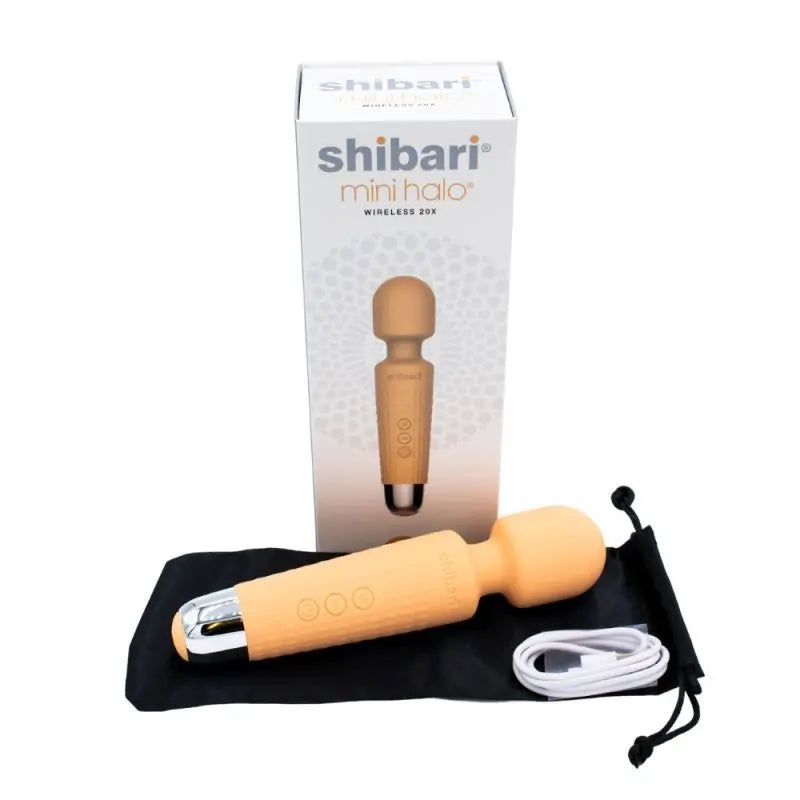 Shibari Mini Wand Halo 20X Peach Shibari Discreet Intimate Essentials.