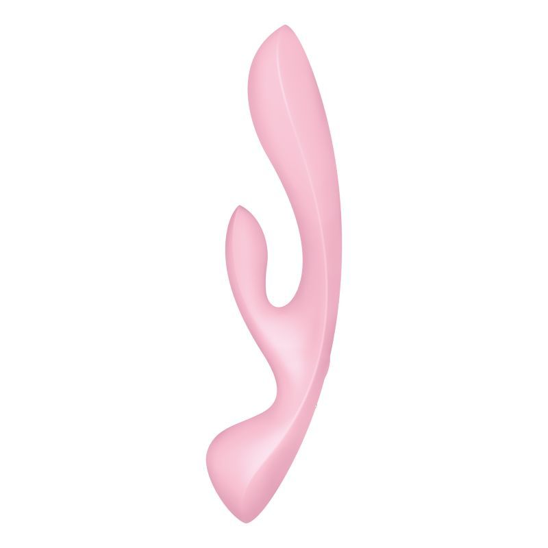 Satisfyer Triple Oh Pink vibrator offers double stimulation and full body massage for ultimate pleasure.