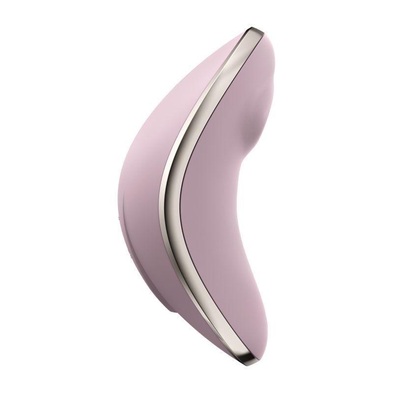 Satisfyer Vulva Lover 1 Violet side view showcasing its compact design and supple silicone for intimate essentials.