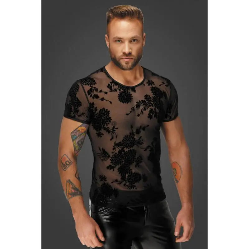 Flock Embroidery T-Shirt Noir Discreet Intimate Essentials.