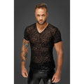 Leopard Flock V-Neck T-Shirt Noir Discreet Intimate Essentials.
