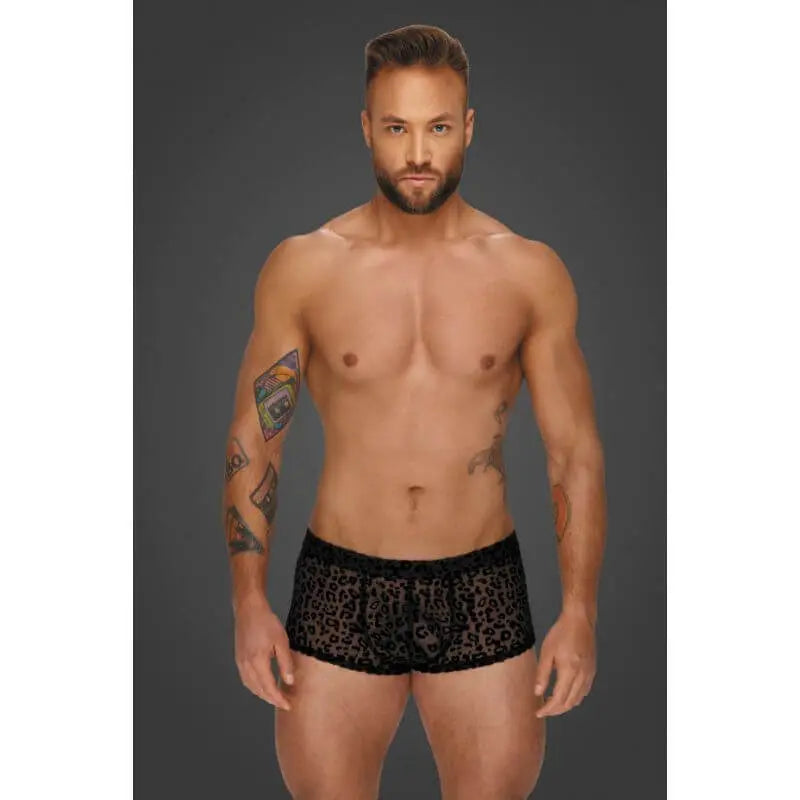 Leopard Flock Short Shorts Noir Discreet Intimate Essentials.