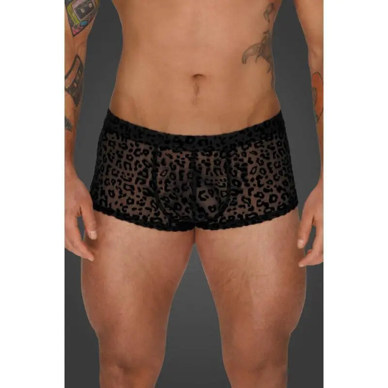 Leopard Flock Short Shorts Noir Discreet Intimate Essentials.