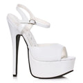 Stiletto Sandal White 6.5in Ellie Shoes Discreet Intimate Essentials.
