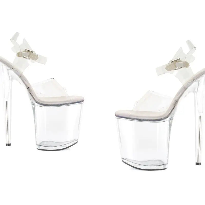 Clear Platform Sandal 8in Ellie Shoes Discreet Intimate Essentials.