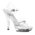 Affordable quality Clear Rhinestone Sandal 5in  from Ellie Shoes by Discreet Intimate Essentials with Discreet Delivery 