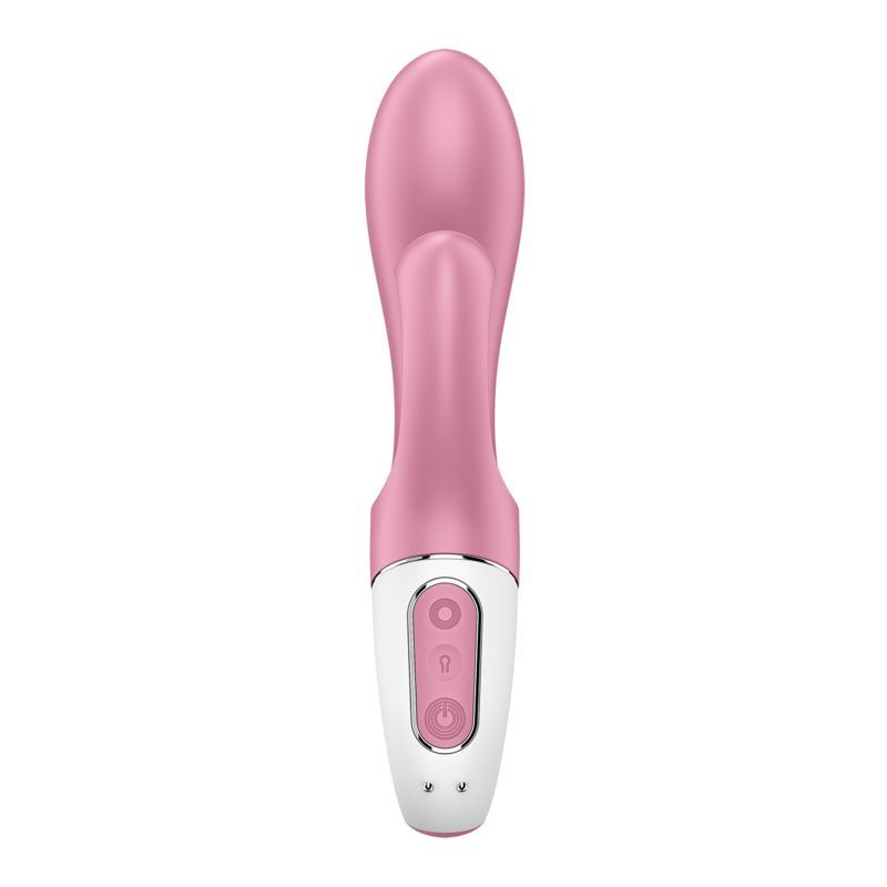 Air Pump Bunny 2 vibrator in pink color with control buttons for adjustable features.