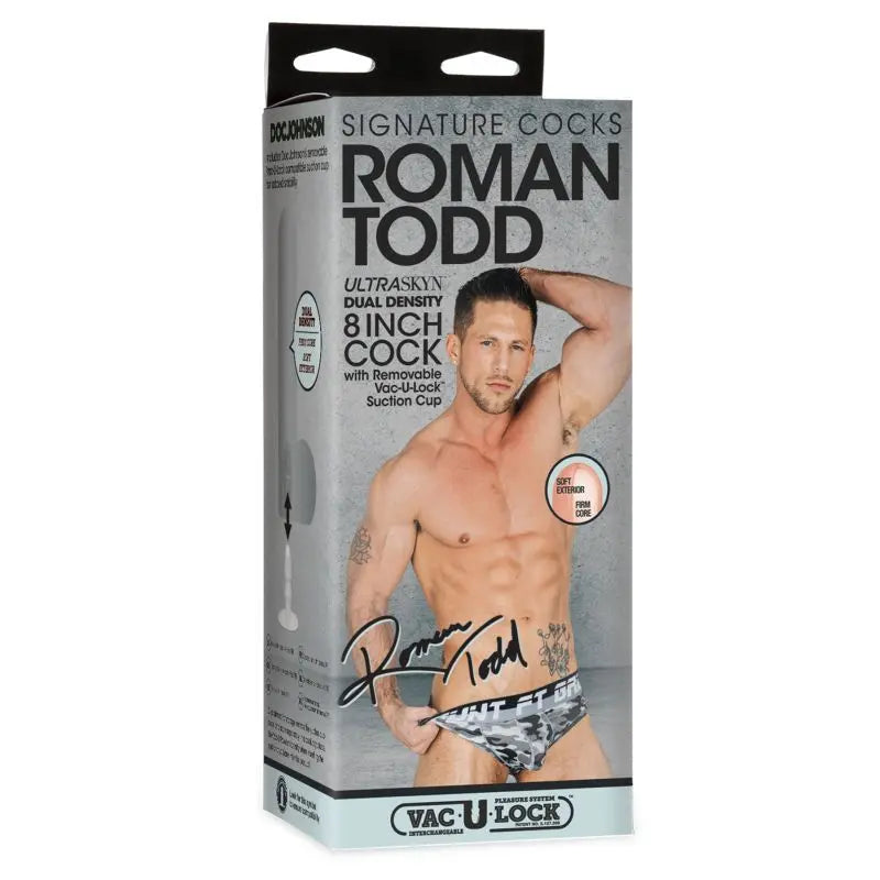 Affordable quality Roman Todd 8in Ultraskyn Cock w Removable Vac-U-Lock Suction Cup Vanilla  from Signature Cocks by Discreet Intimate Essentials with Discreet Delivery 
