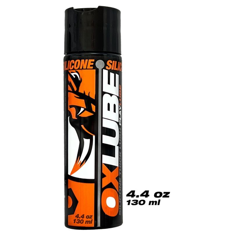 THICK Silicone OXLube 130ml bottle with colorful packaging for enhanced lubrication.