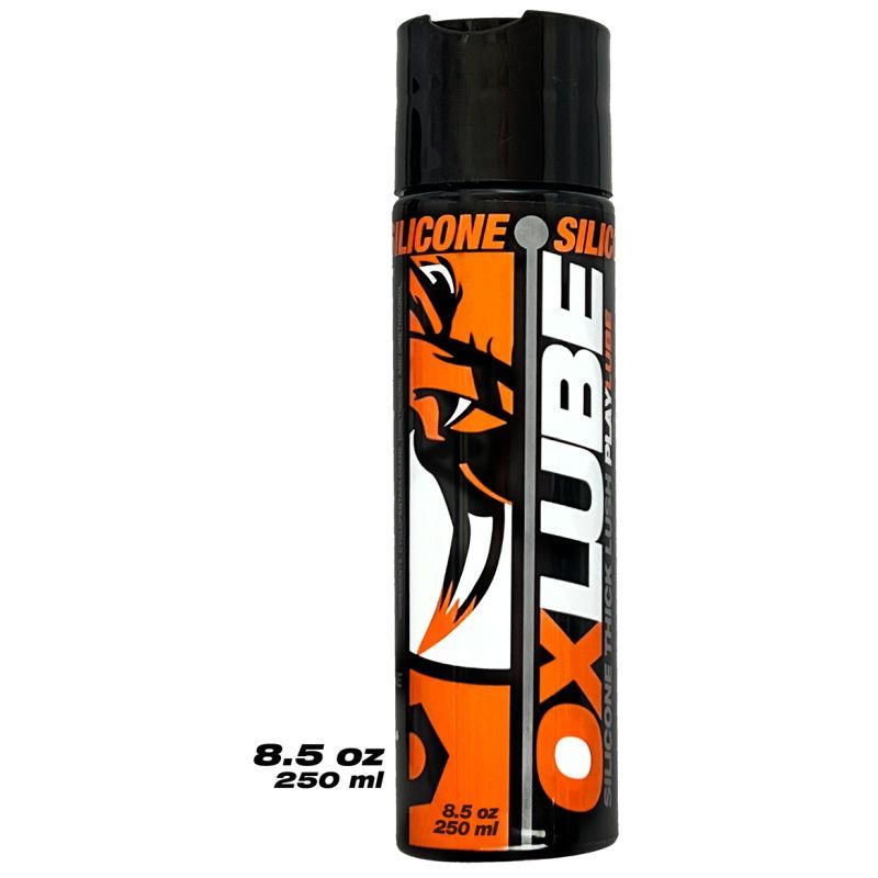 THICK Silicone OXLube 250ml, silicone sex lubricant 250ml, bold packaging featuring Oxballs logo.