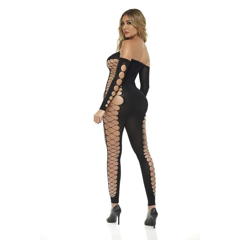 Diamond Drippin Bodystocking Black Pink Lipstick Discreet Intimate Essentials.