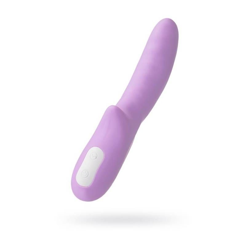 JOS Merry Gor rotating shaft vibrator in violet with control buttons.