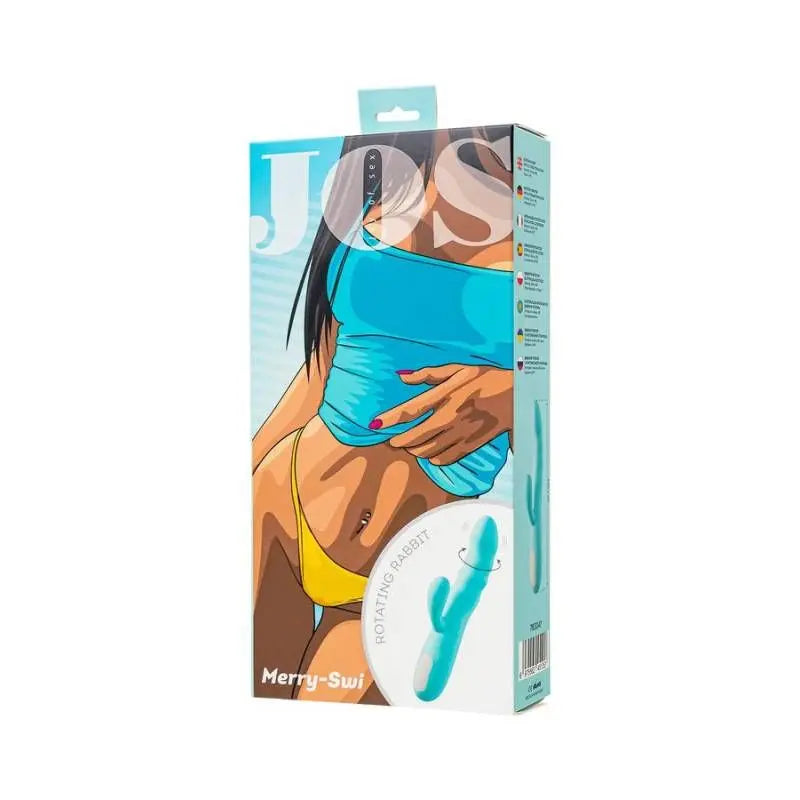 JOS Merry Swirl Rotating Shaft Rabbit Vibrator Blue JOS Discreet Intimate Essentials.