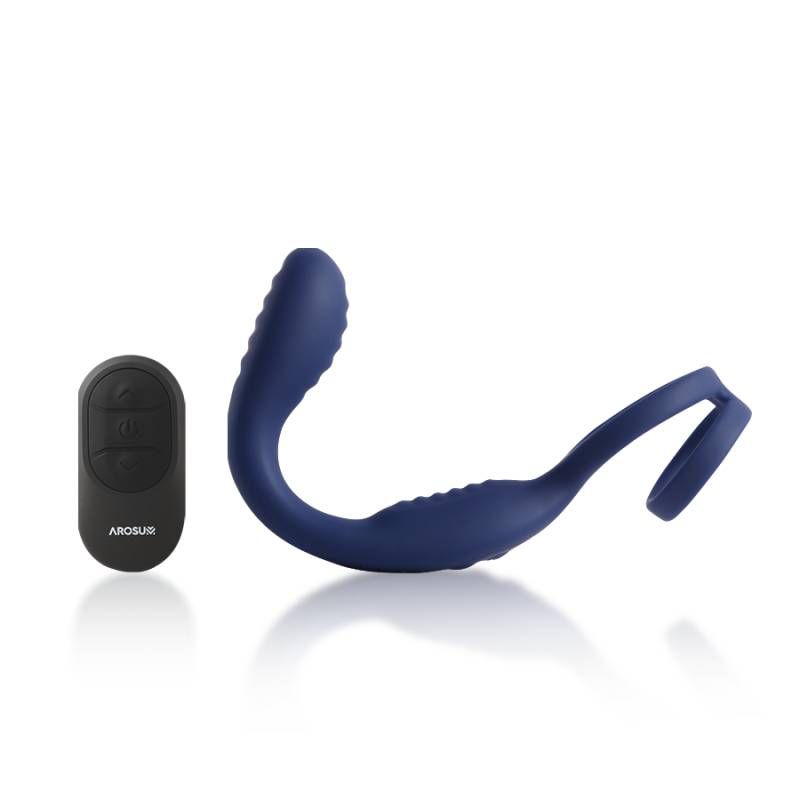 VibraDuo vibrating anal probe and cockring with remote control for enhanced stimulation.