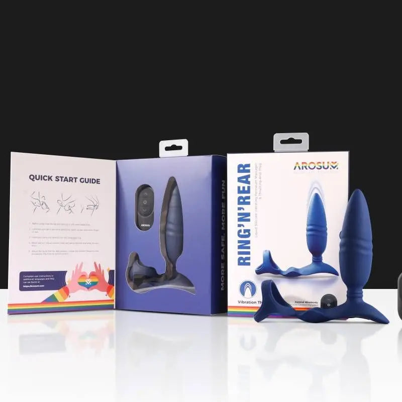 Affordable quality Ring n Rear Dual Thrusting Anal Probe with Cockring and Remote  from Arosum by Discreet Intimate Essentials with Discreet Delivery 