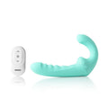 VibraTwin rechargeable strapless strap on vibrator with remote control, designed for dual pleasure and stimulation.