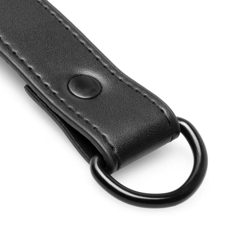 Hogtie with Hand and Ankle Cuffs detailing the durable faux leather strap and metal ring for secure attachment.