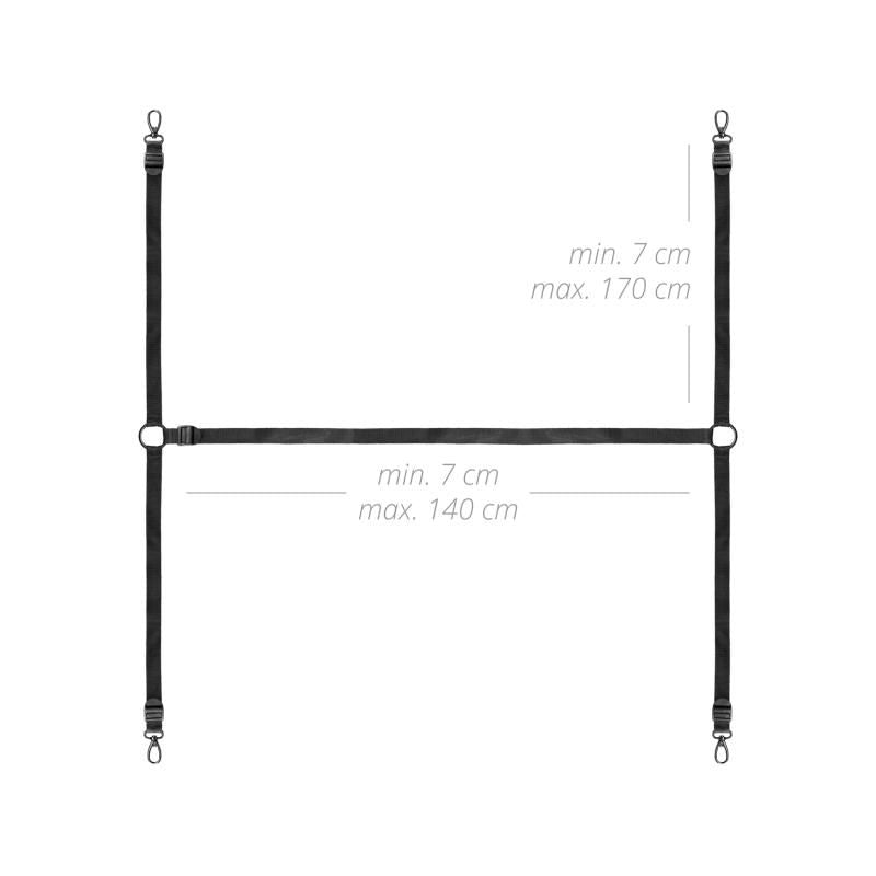 Under The Bed Restraint Bondage Set adjustable straps dimensions for bondage play.