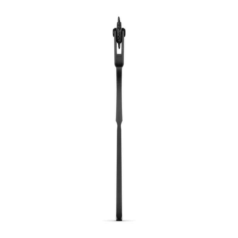 black Wartenberg pinwheel showing its sleek design and aluminum build for intimate exploration.