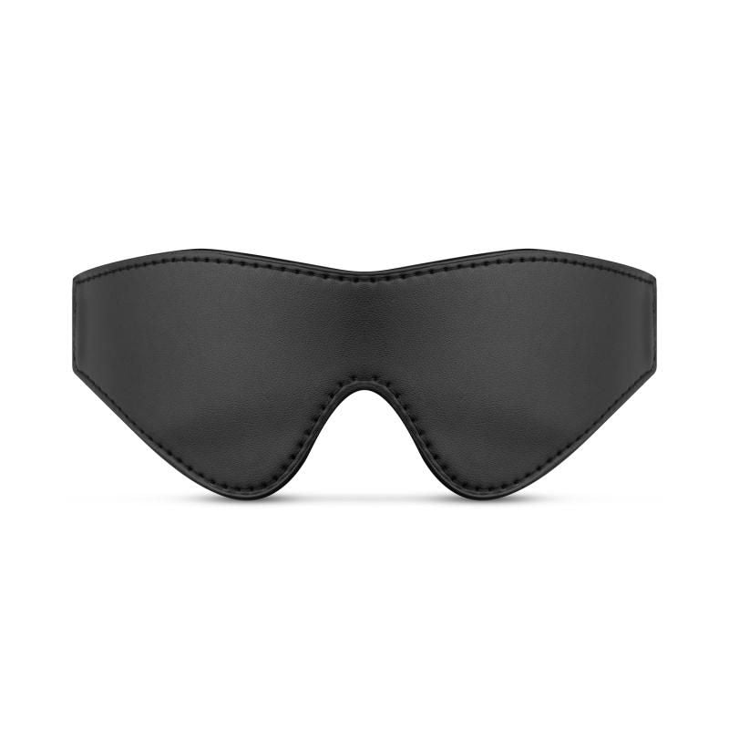 Faux Leather Blindfold Black, perfect for intimate adventures and sensory play.