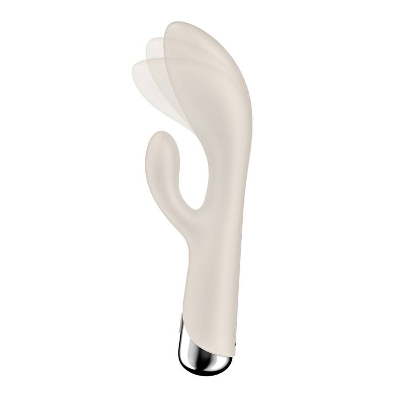 Satisfyer Spinning Rabbit 1 Beige for clitoral and G-spot stimulation, featuring vibration and rotation.