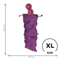 Extra large storage bag for pleasure products in violet color, featuring dimensions of 390 mm by 190 mm.