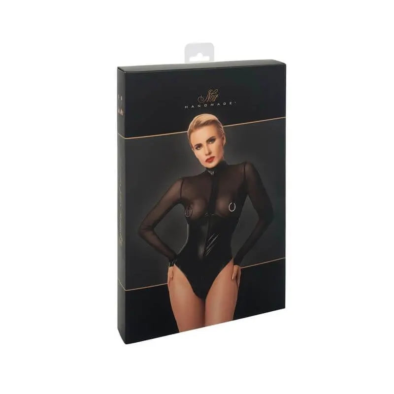 Paparazzi Elastic Mesh Body Noir Discreet Intimate Essentials.