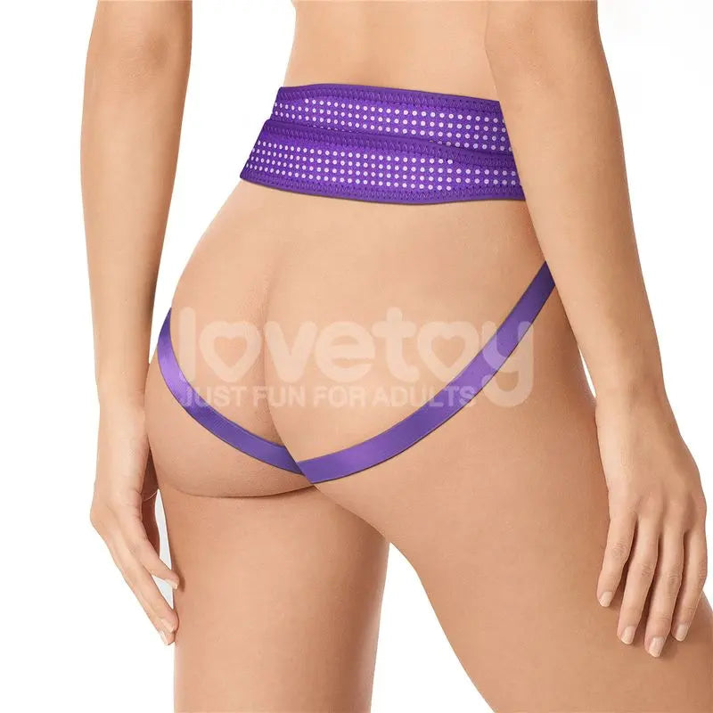Easy Strap on Harness Polka Dot Purple Lovetoy Discreet Intimate Essentials.