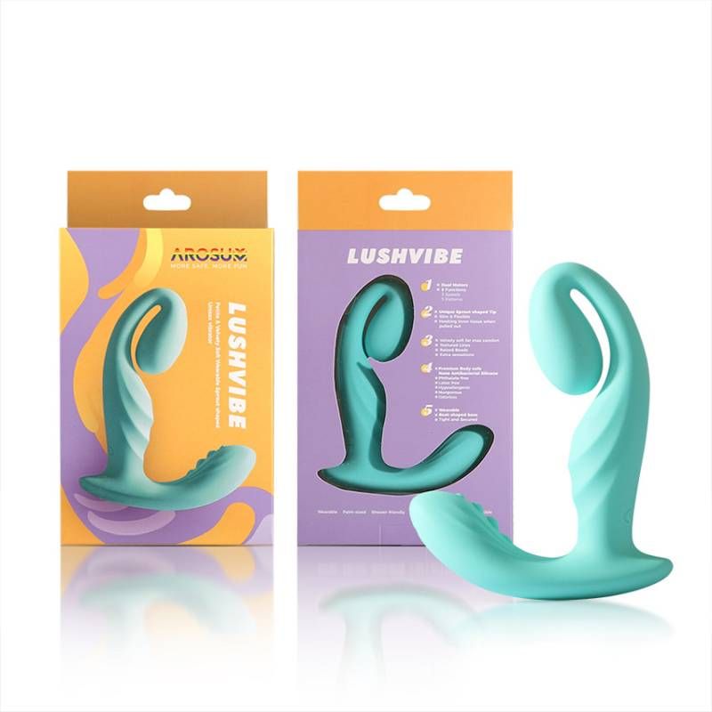 LushVibe sprout-shaped unisex vibrator displayed with packaging, highlighting its innovative design and features.