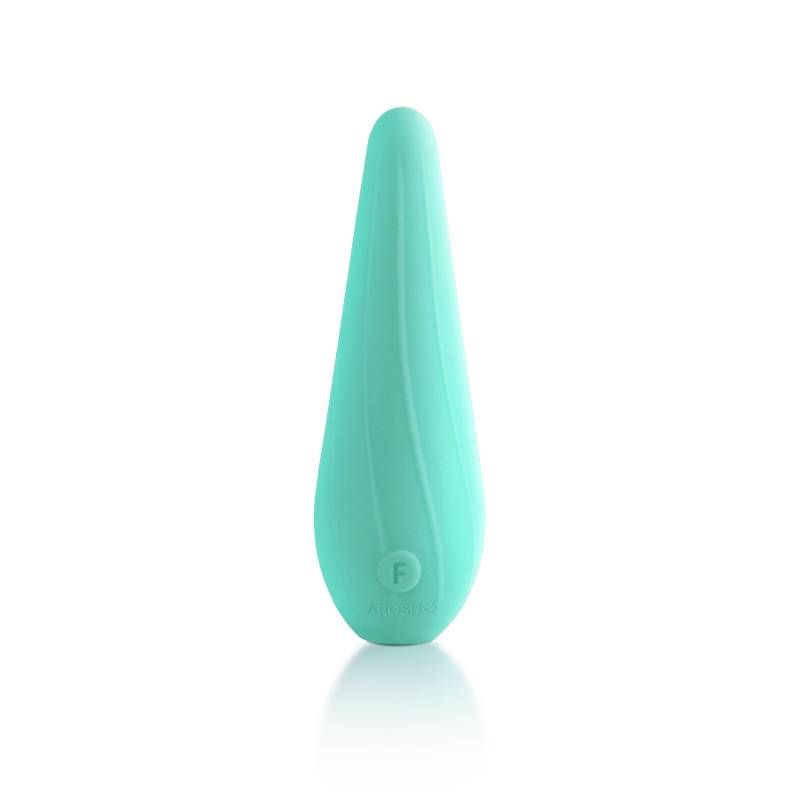 VibeSwirl Drip Shape rechargeable clitoral vibrator with ribbed texture and ergonomic design.