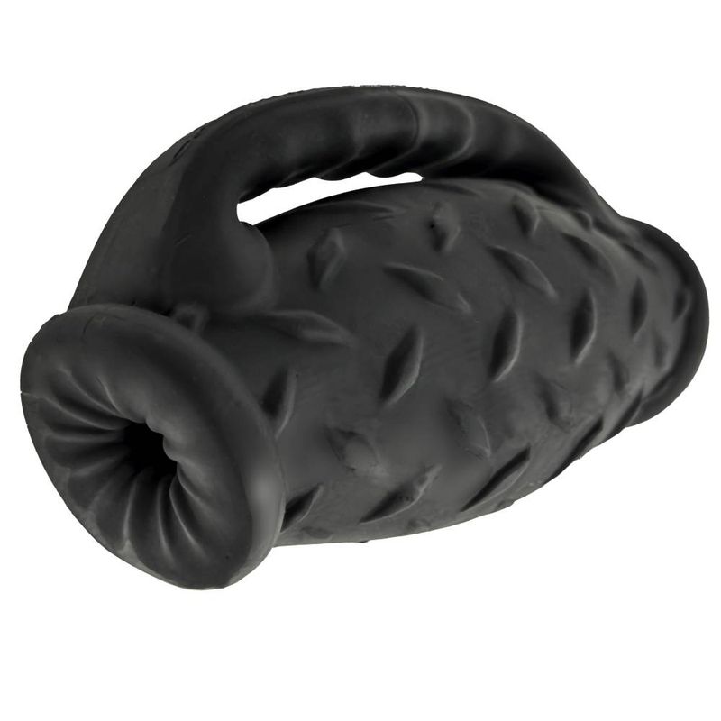 Masterjack Double Penetration JO Black Ice, double holed grip-handle stroker for enhanced intimate experiences.