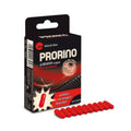 PRORINO Libido Capsules For Women 10 Pc packaging with red capsules, designed to enhance sexual desire and performance.