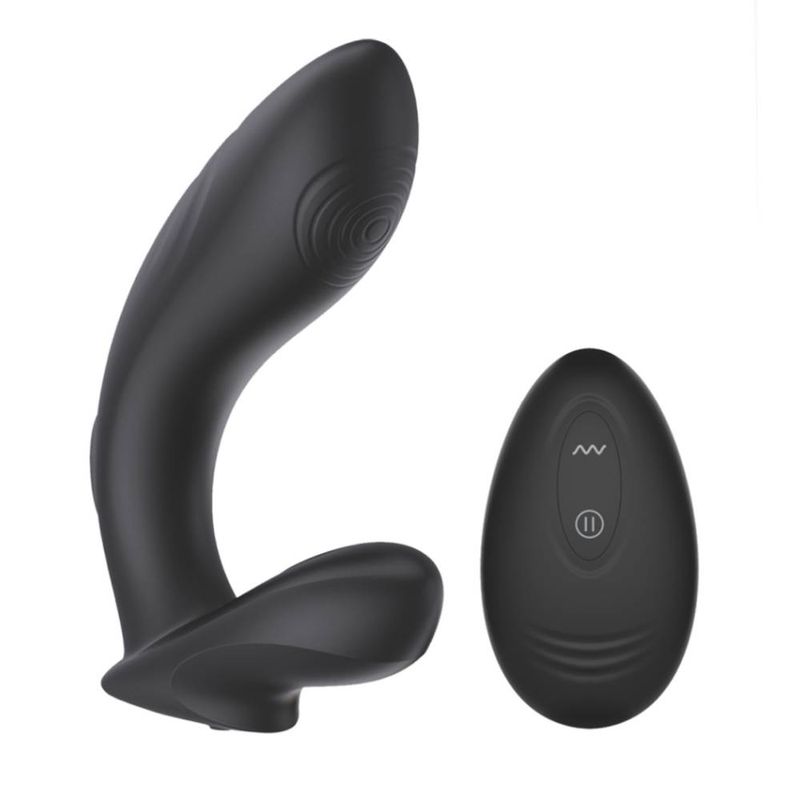 SXE Roger Remote Control Vibrating and Slapping Anal Dildo with remote for enhanced pleasure.