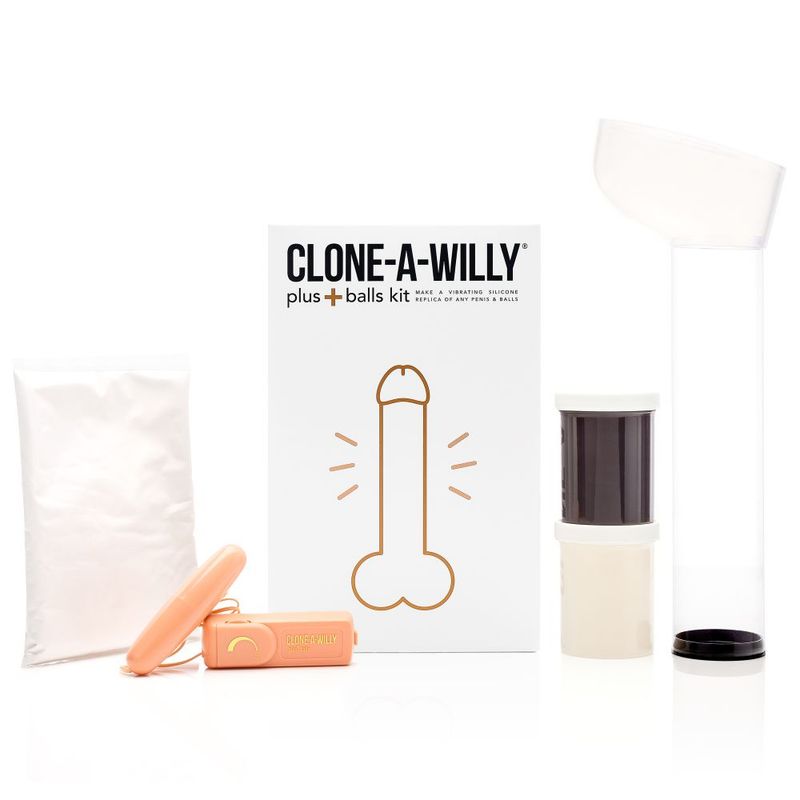 Clone a Willy Plus Balls Kit Deep Skin Tone with molds and vibrating device for DIY dildo.