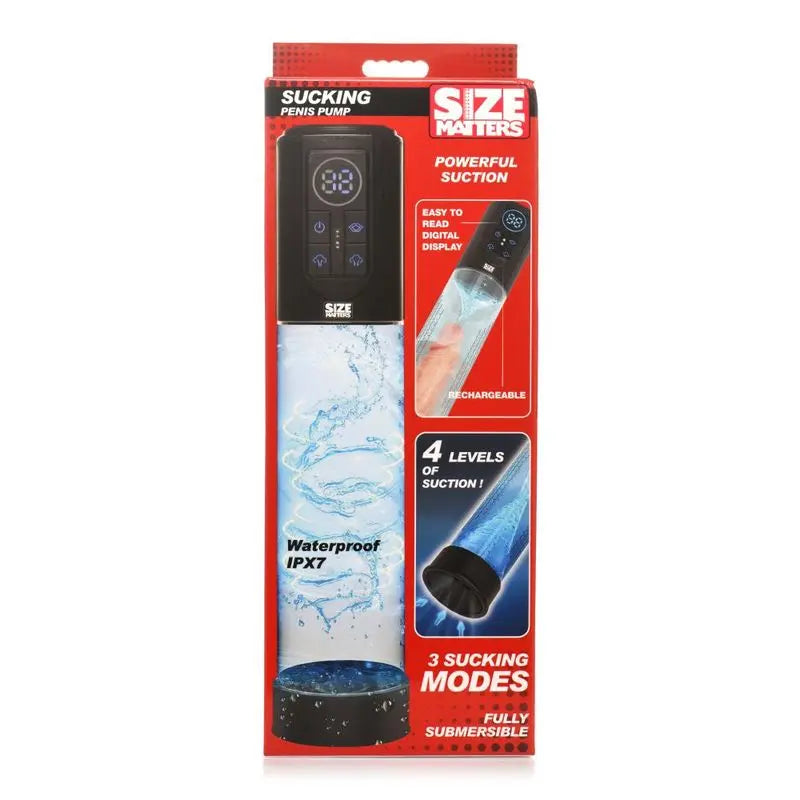 Automatic LCD USB Penis Pump Size Matters Discreet Intimate Essentials.