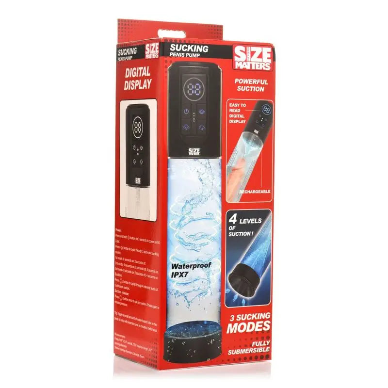 Automatic LCD USB Penis Pump Size Matters Discreet Intimate Essentials.